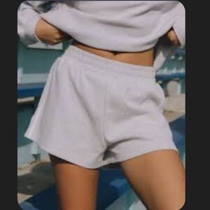 Daily Drills NWT Thermal Resort Shorts with Stripes - Light Grey + White